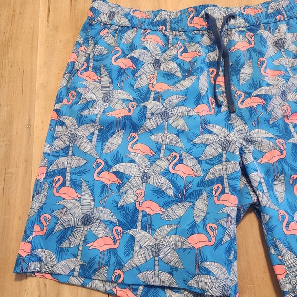 Projek Raw Board Shorts Swim Trunks Surf Stretch Pink Flamingos Tropical XL NEW - Picture 3 of 11